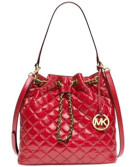 red quilted michael kors bag|Michael Kors quilted shoulder bag.